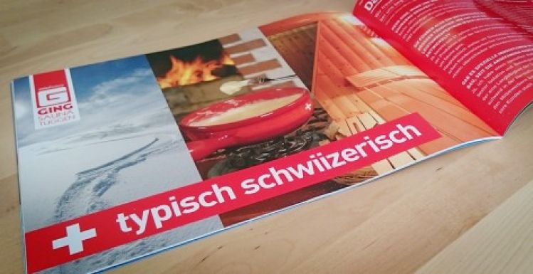«typisch schwiizerisch» Kampagne für Ging Saunabau 2015