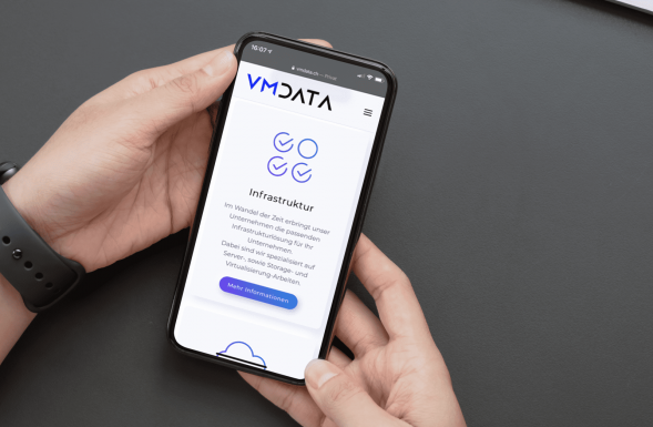 Moderne Webseite für VMData innerhalb WordPress Multi-Site