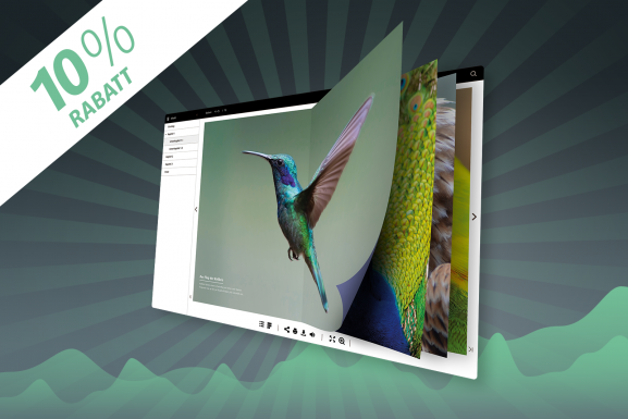 Realistisches Seitenblättern mit unserem Online-Blätterkatalog