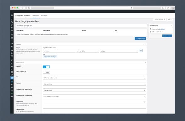 WordPress Advanced Custom Fields - Vorteile & Funktionen